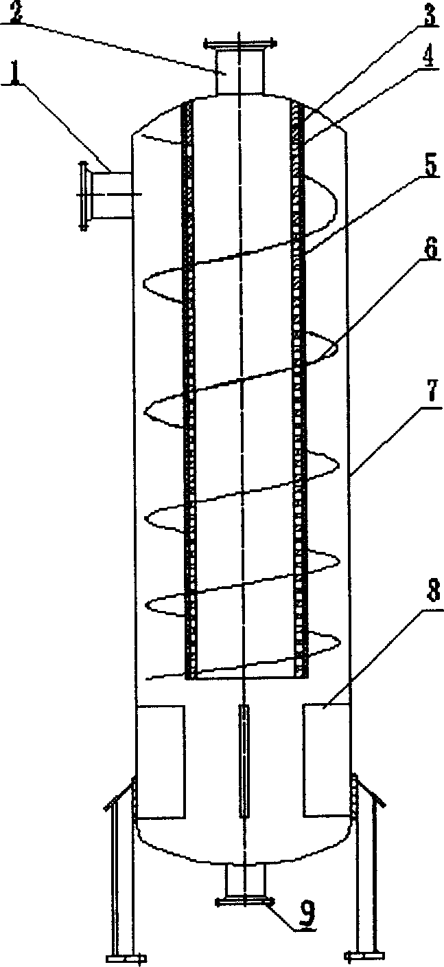 Vertical eyclone filtering dust collector