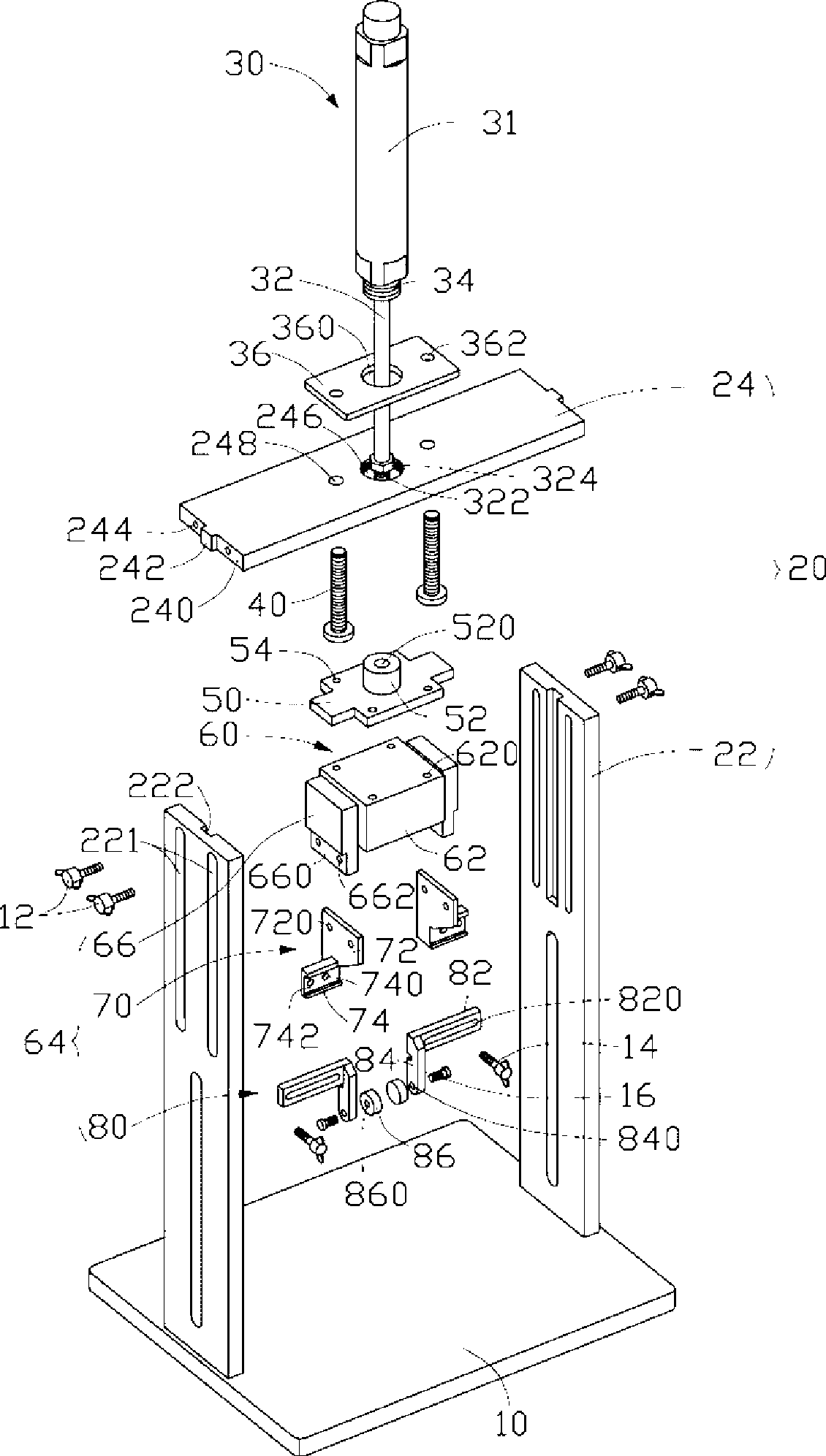 Drop tester bench