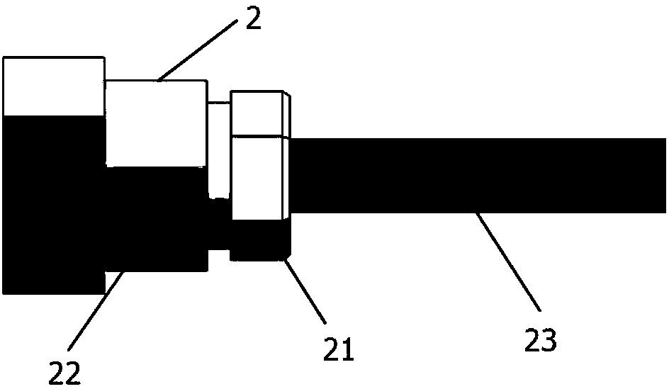 Pre-tightening force measuring device for threaded fastener of oil pipe joint