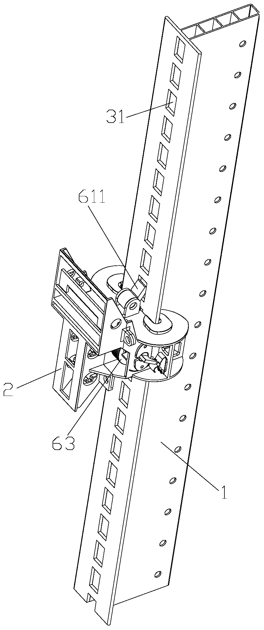 Climbing frame adopting rotary wheel centrifugal triggering type falling protector