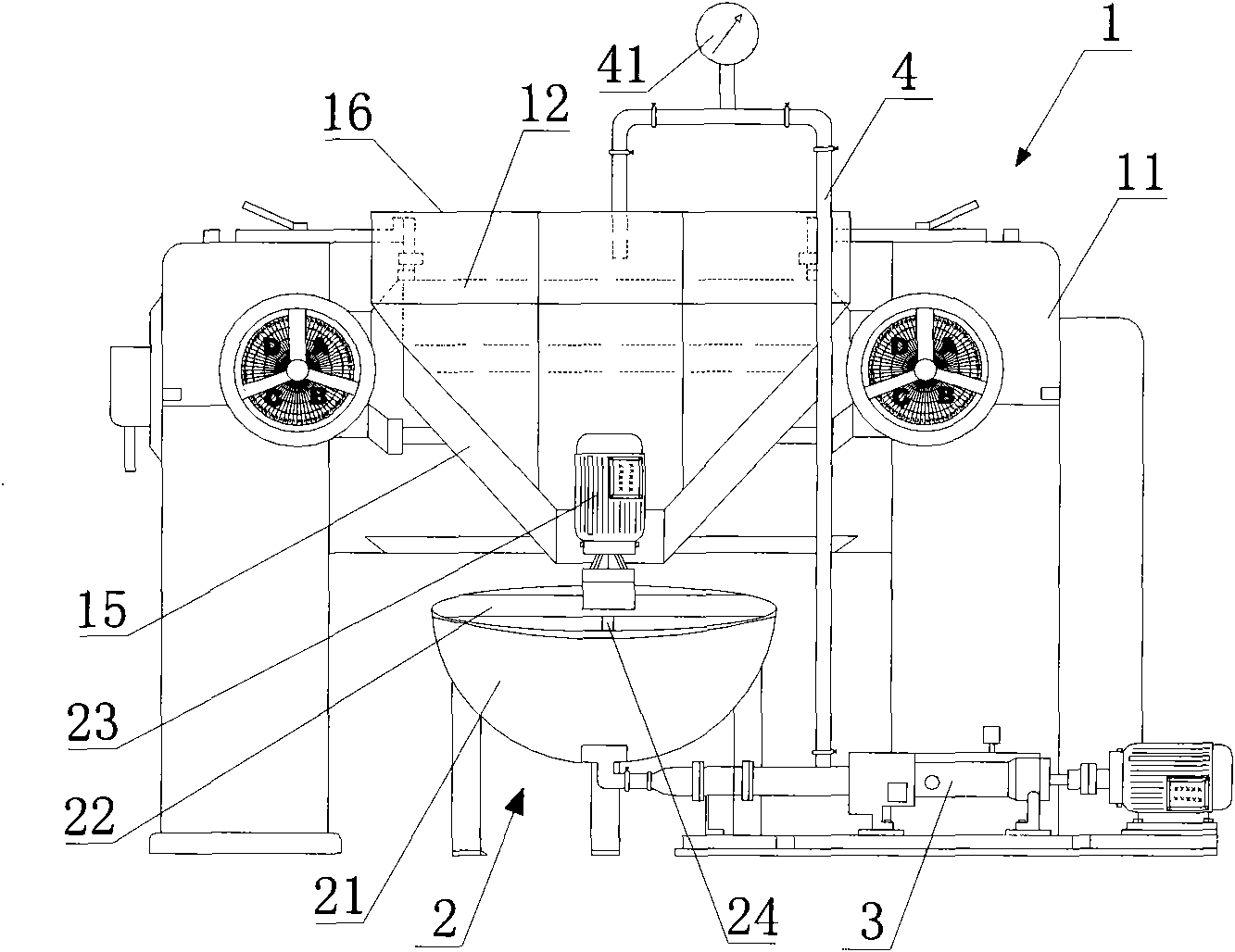 Environment-friendly automatic feeding system of three-roller grinder