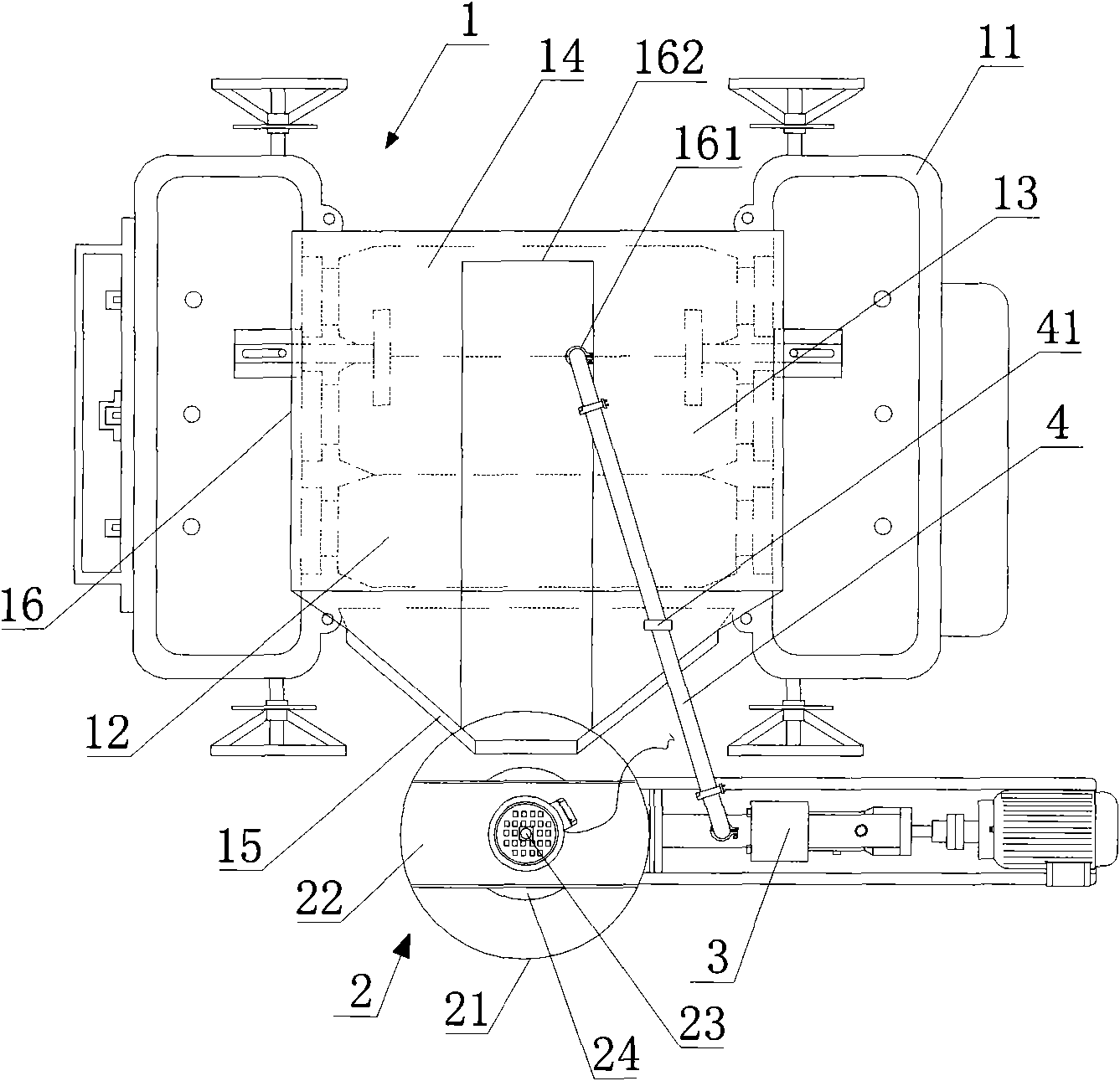 Environment-friendly automatic feeding system of three-roller grinder