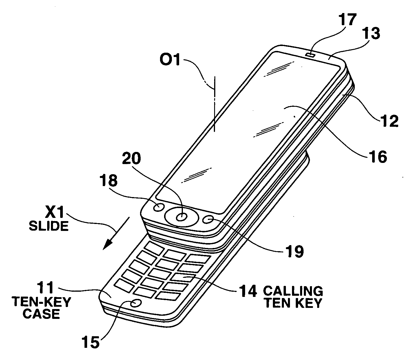 Cellular phone apparatus with keyboard