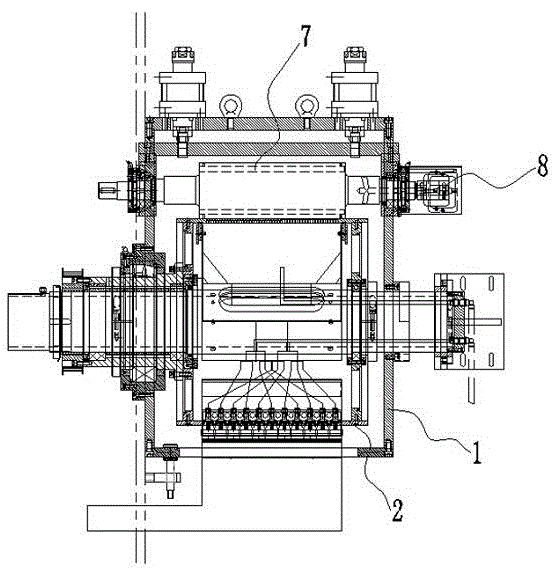 Cotton core transfer and compaction integrated device