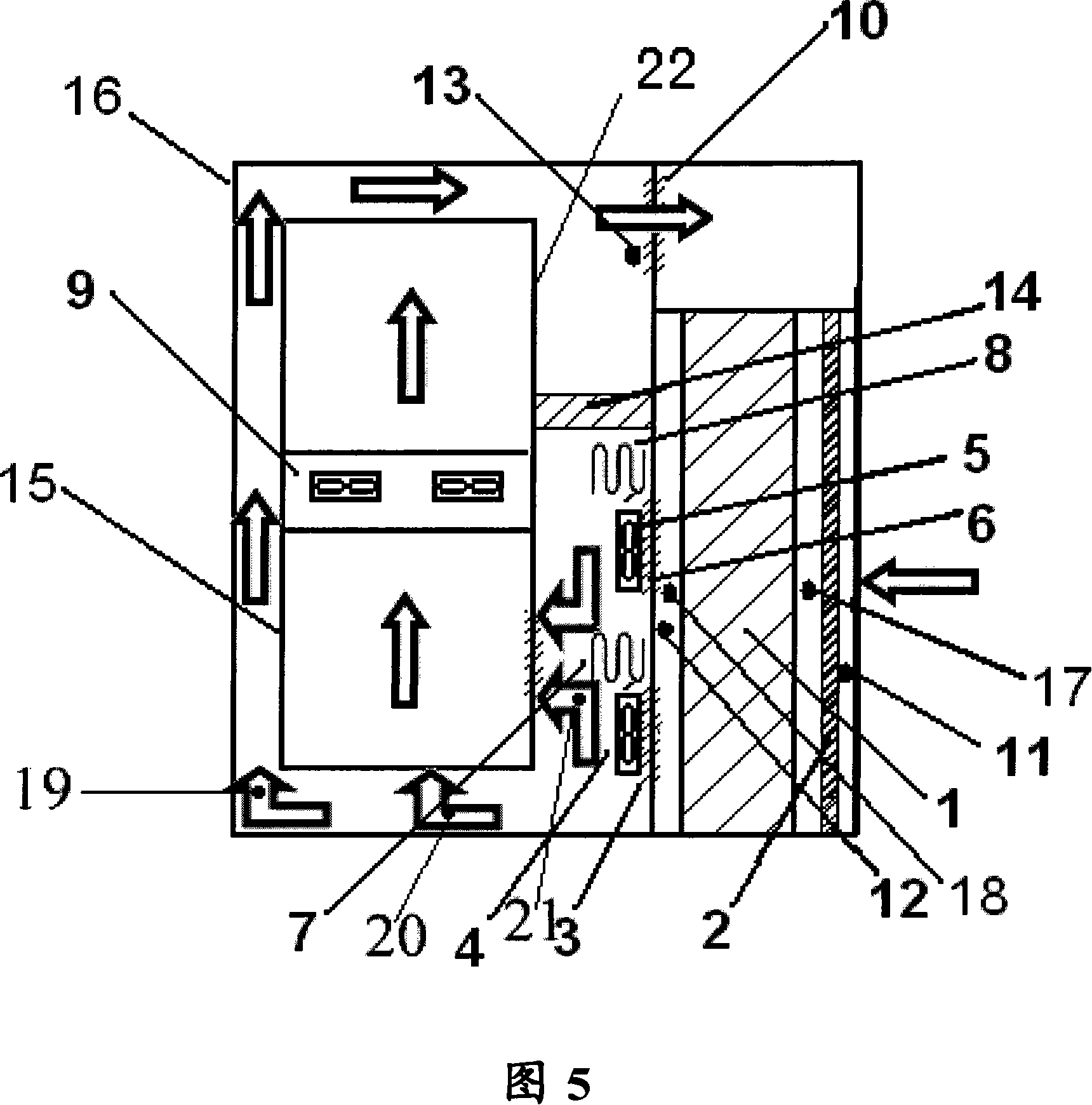 Straight-air radiating device and its control method