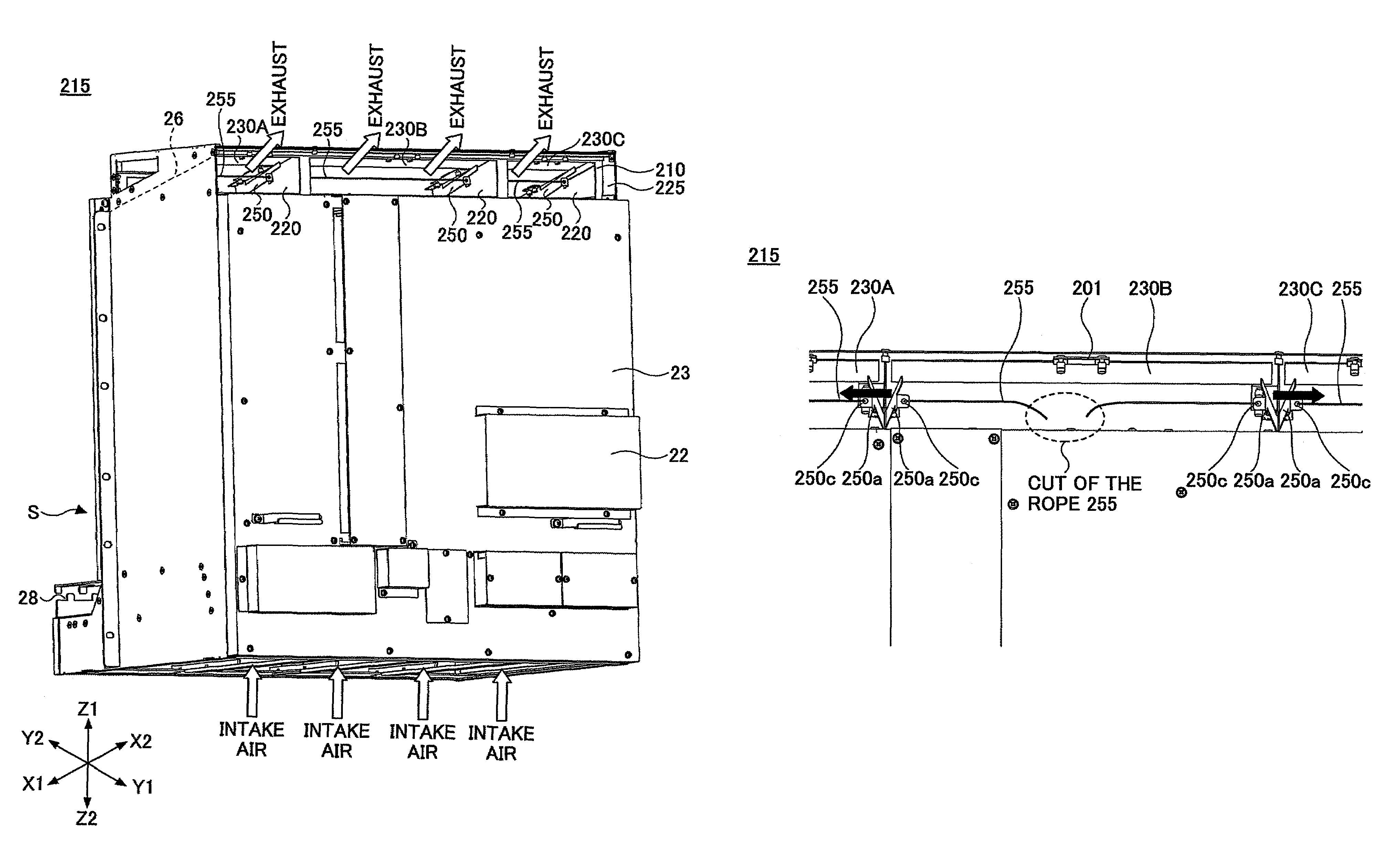 Electronic device and fire protecting mechanism of the electronic device