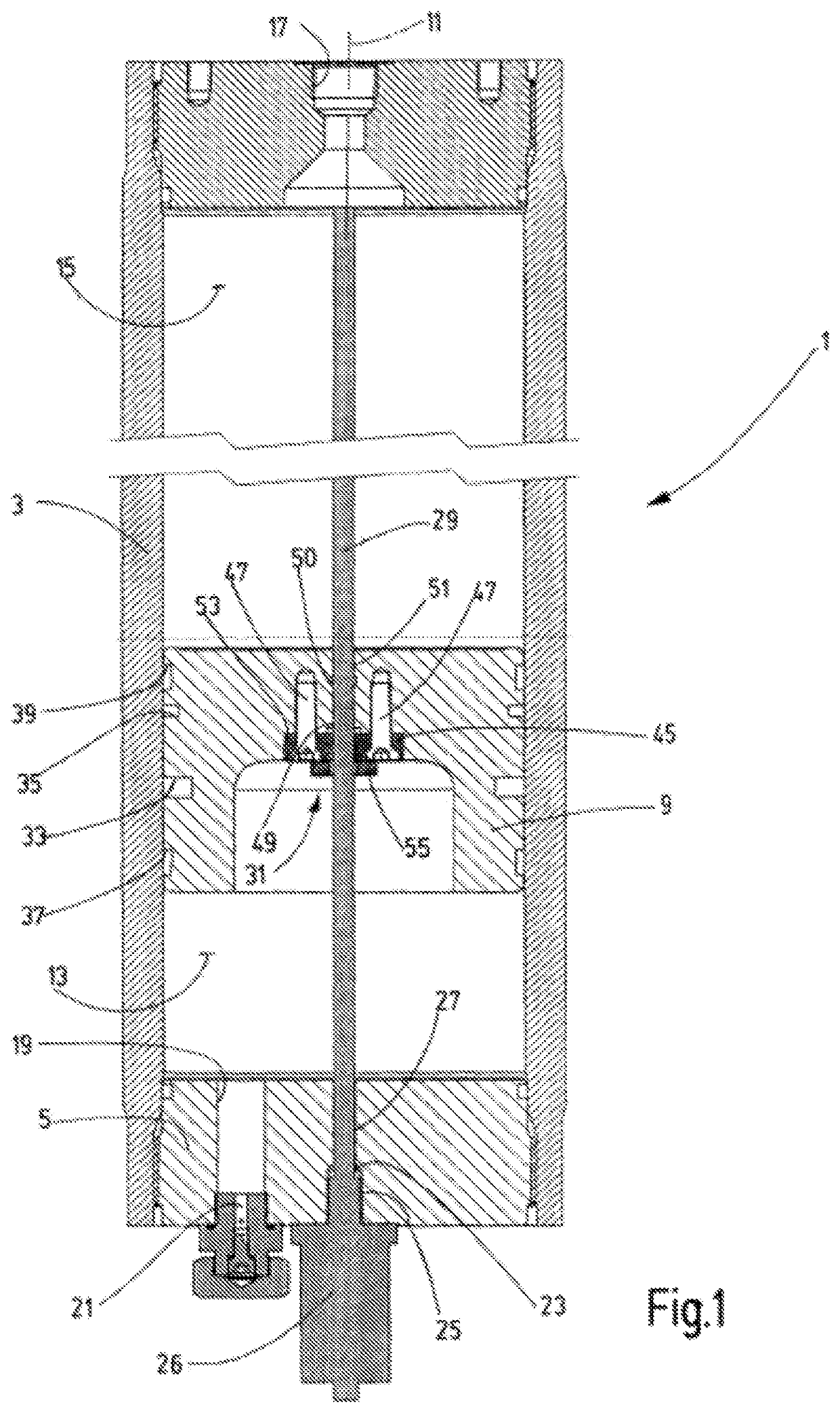 Hydropneumatic piston accumulator