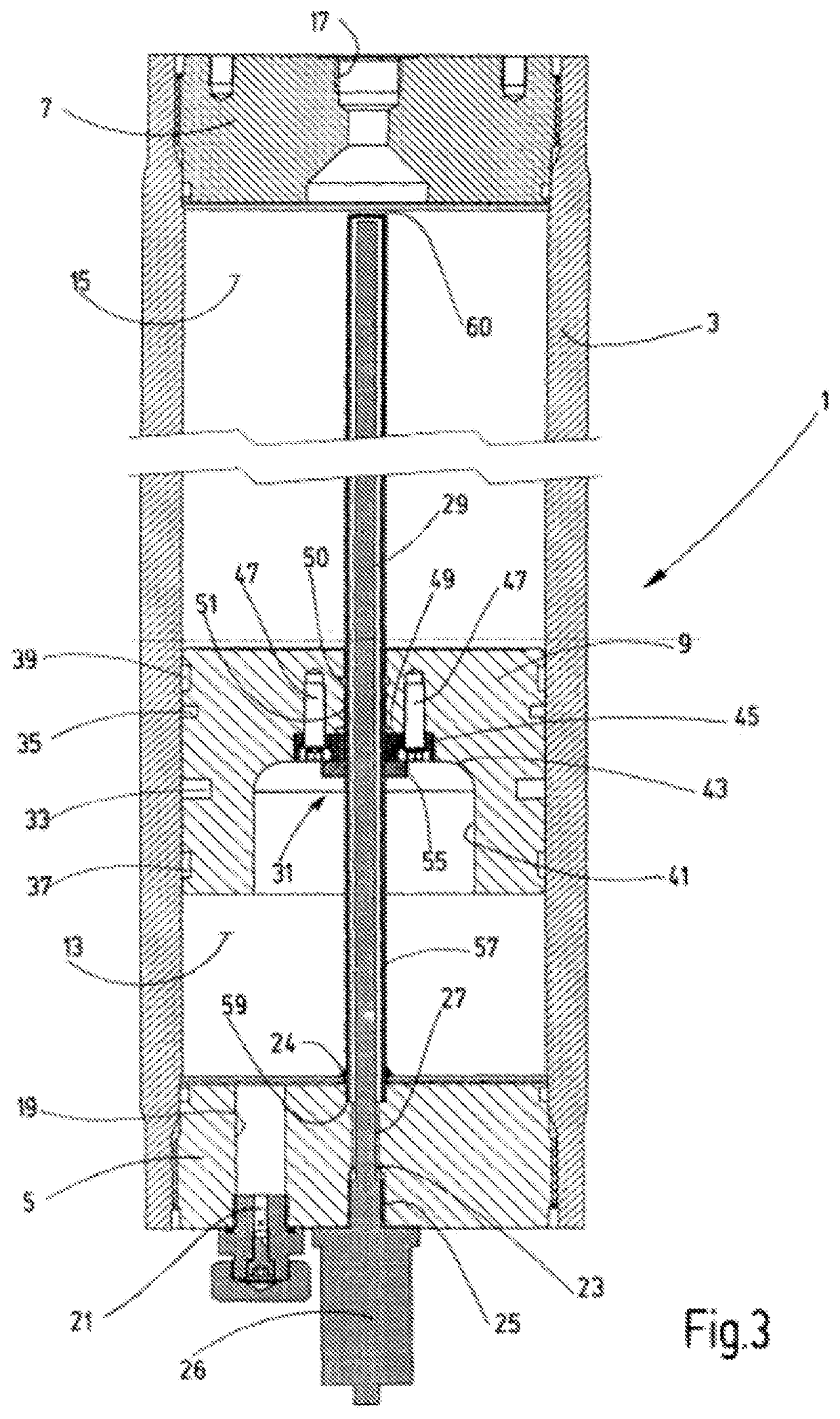 Hydropneumatic piston accumulator