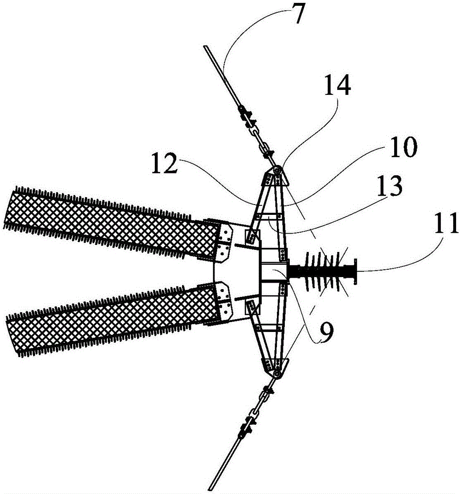 Cross arm and angle tower