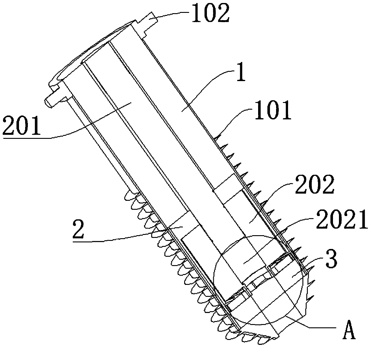 A soil drilling device