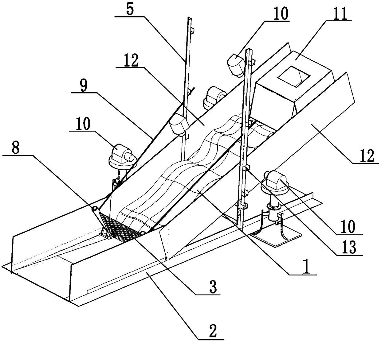 Experiment device for measuring motion characteristics of slope rolling stone