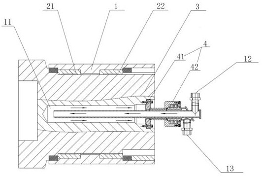 Cooling device and cooling method for tilting shaft