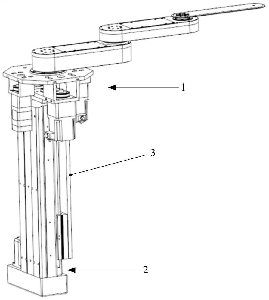 Flat single-arm robot based on synchronous pulley drive