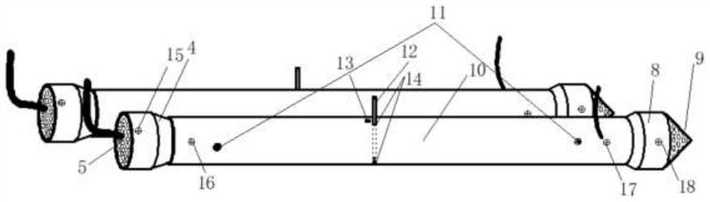 Double-pipe propeller of double-pipe power-driven ship for general survey of underground drainage culvert