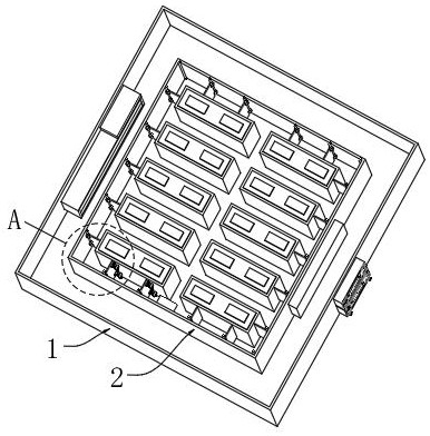 Lithium ion battery thermal management system and method based on movable fins and phase change material