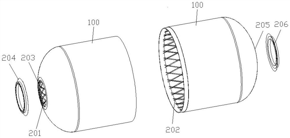 Winding forming method of composite material gas cylinder with inner grid ribs