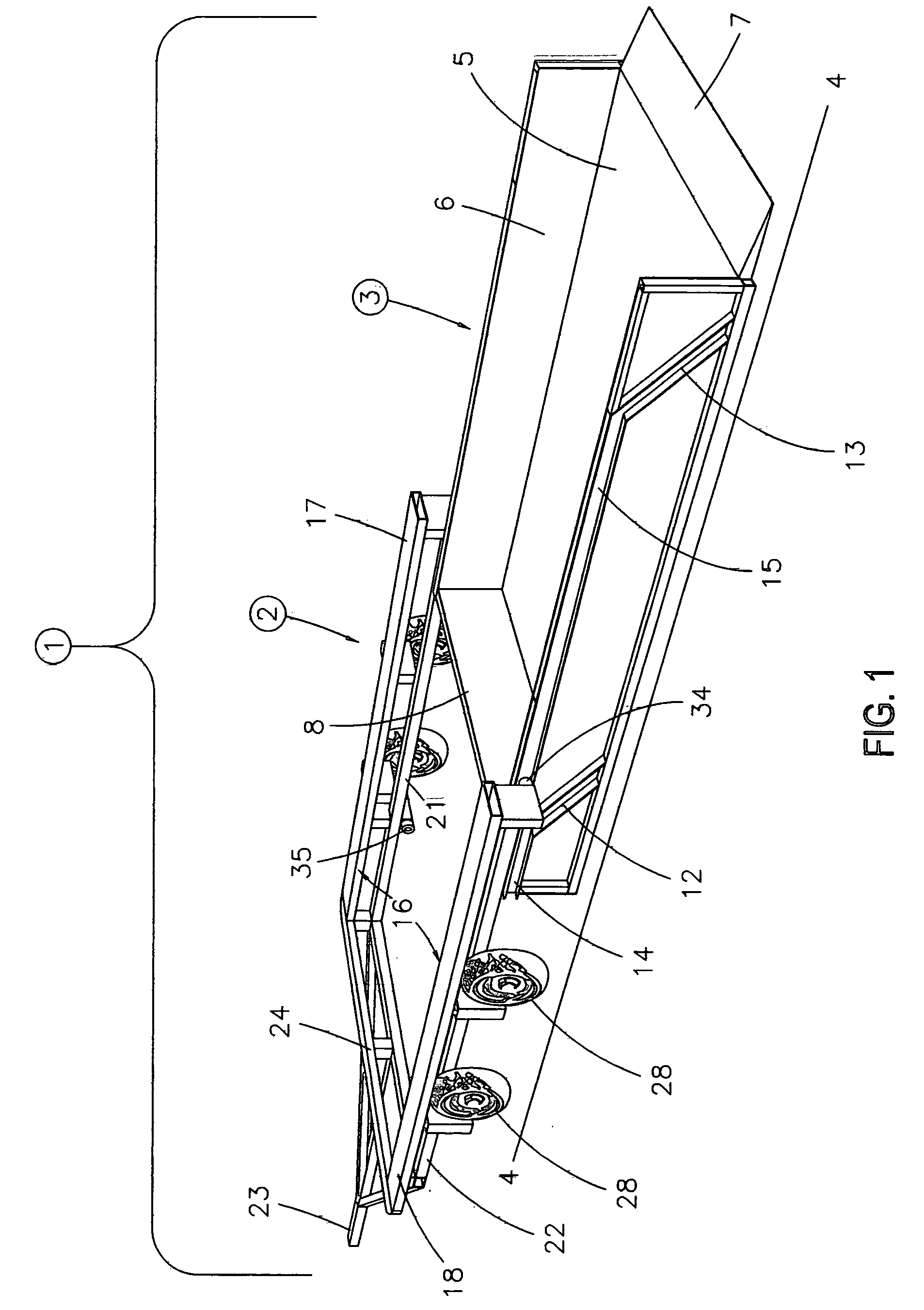 Level lift trailer with detachable cargo bed