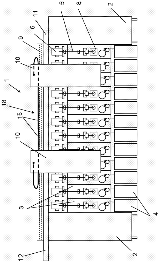 Textile machine with mounting and fixing means for second cable carrier guide