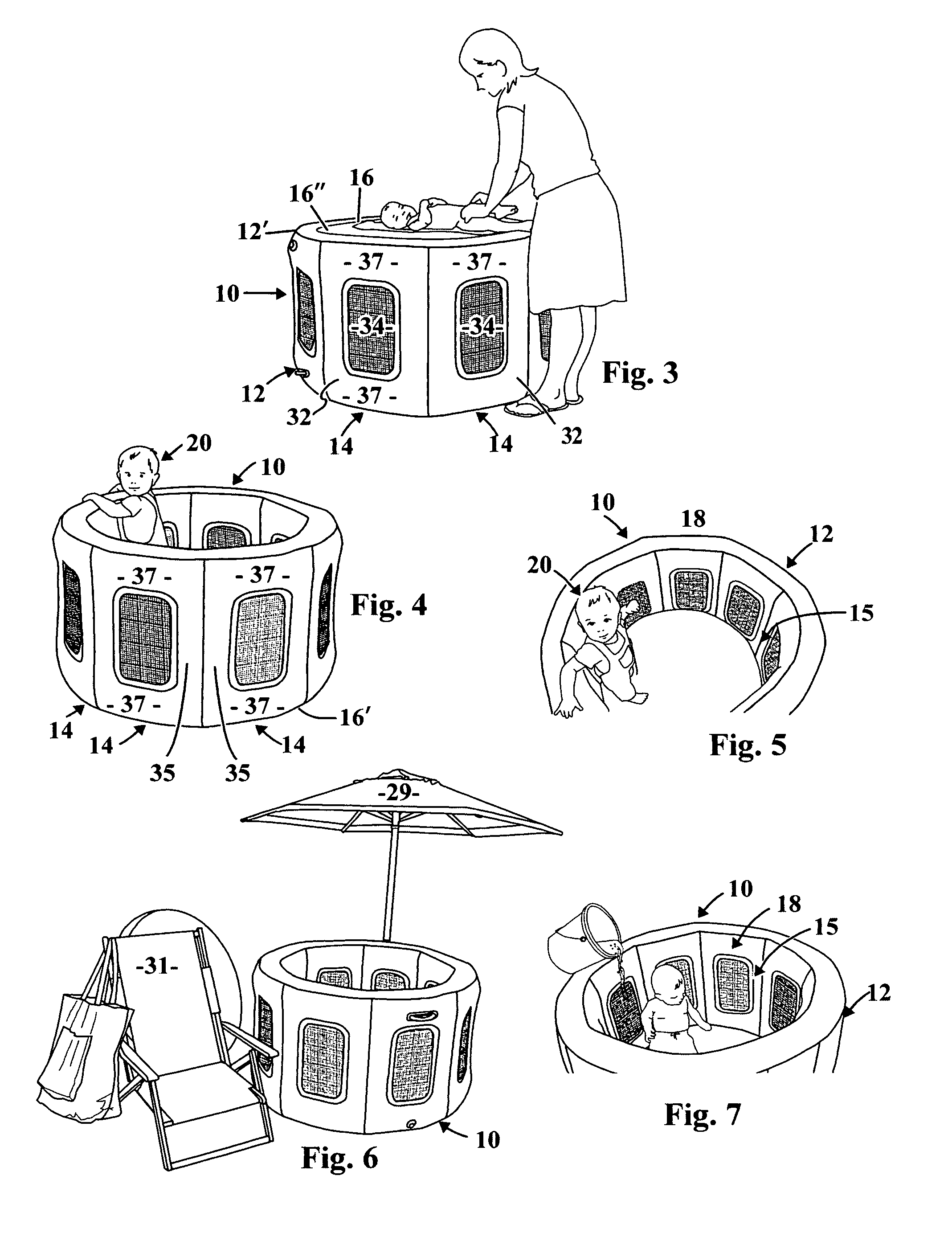 Multiple use child containment assembly