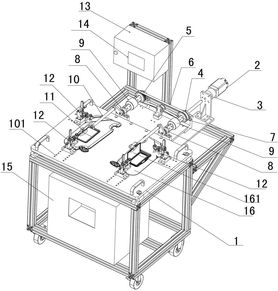 Lens cover turning-over fatigue testing machine for visor