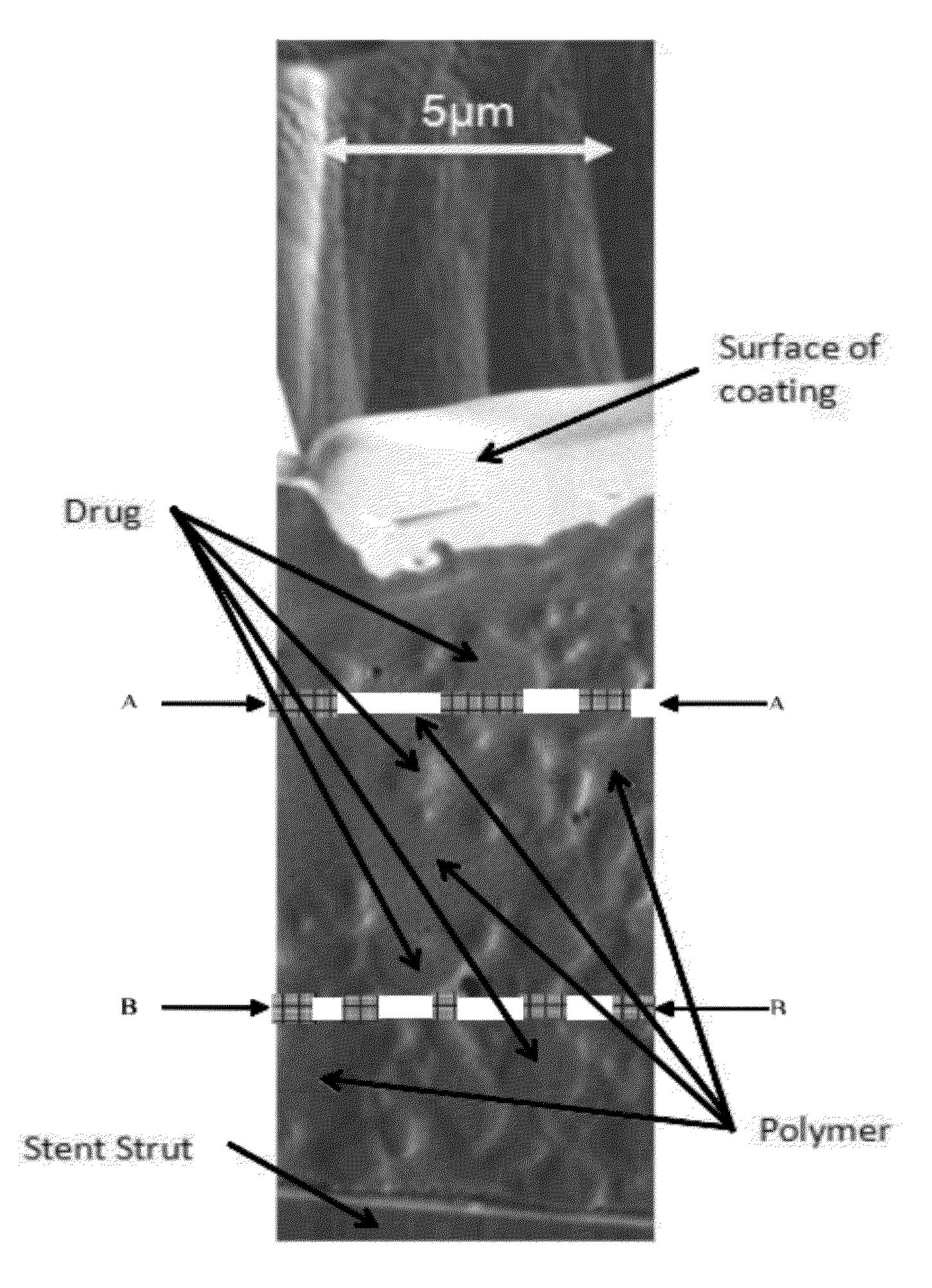 Stents having controlled elution