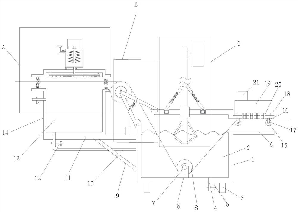 An energy-saving printing and dyeing device utilizing wind power