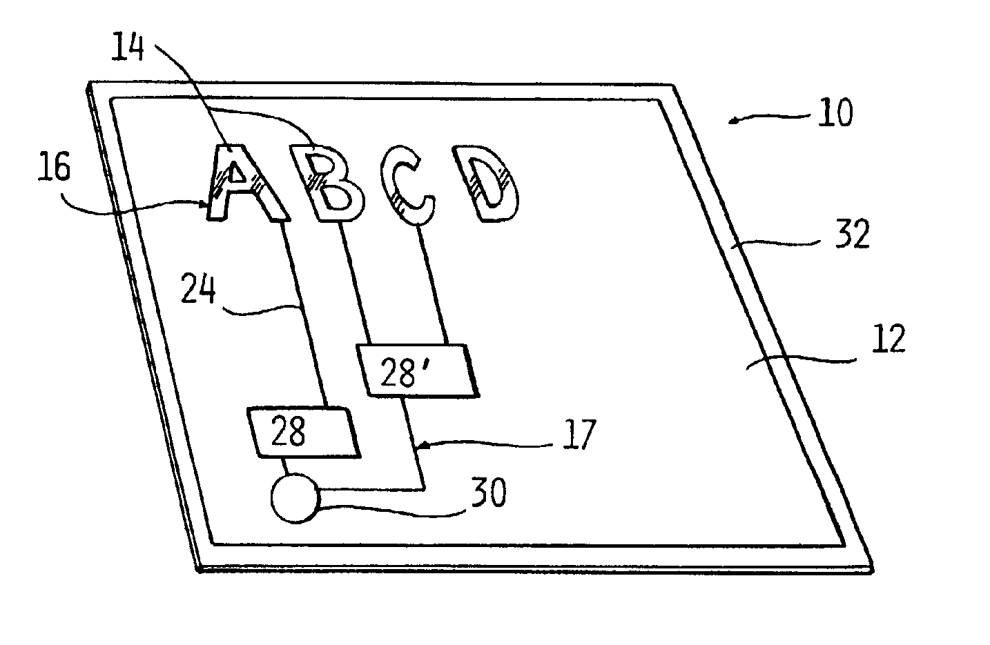 Flexible sheet having at least one region of electroluminescence