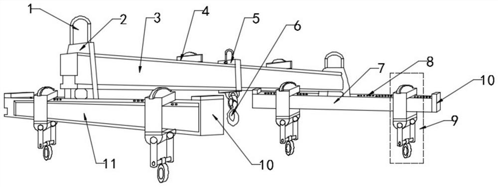 Segmented girder lifting device