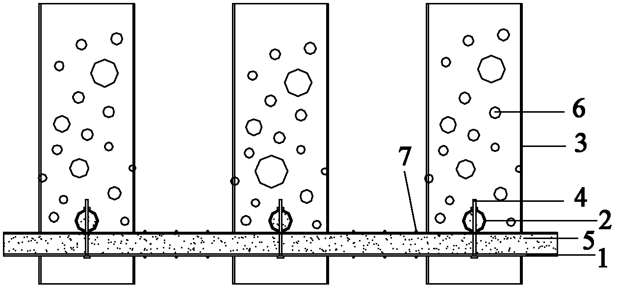 HDPE (high-density polyethylene) plastic concrete composite matrix sea cucumber and abalone enhancement reef and construction method thereof