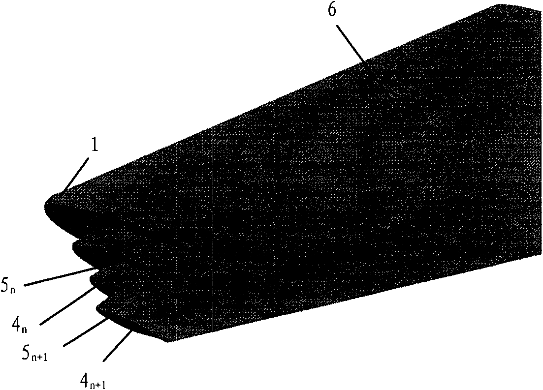 Airplane wingtip device with aligned front edge