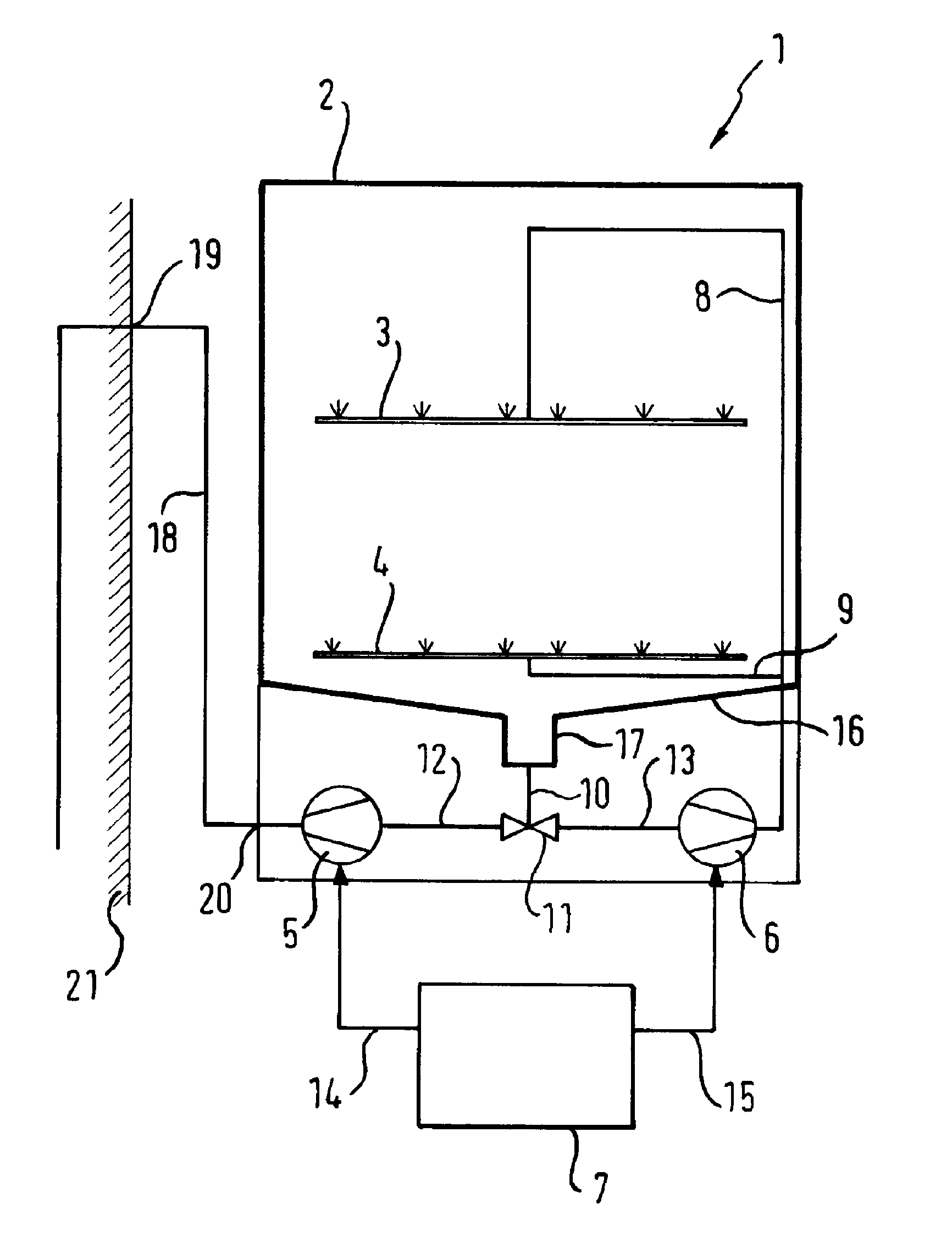 Dishwashing machine with a pump with a brushless permanent magnet motor