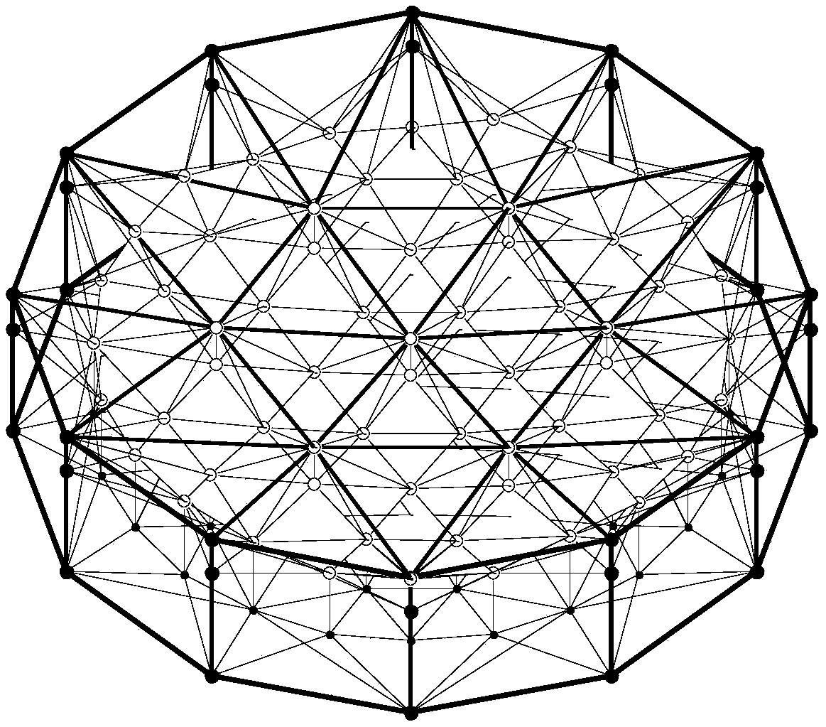 Novel three-layer net-shaped expandable antenna truss structure with beam forming