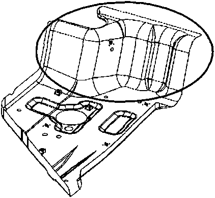 Local drawing and molding technology for rear cover plate of front section of automotive girder