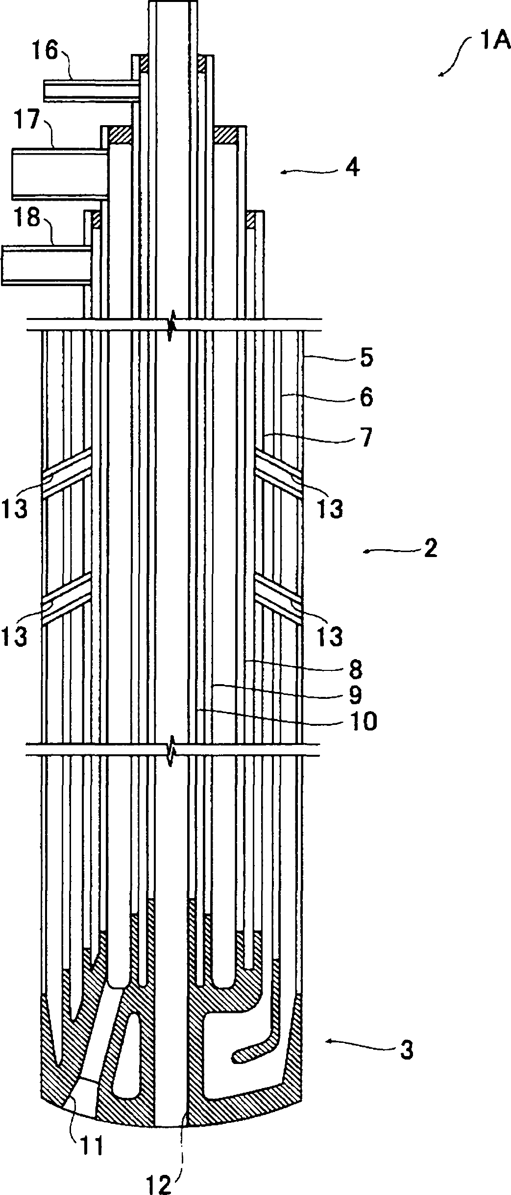 Top blowing lance for refining and method for refining molten iron using the same