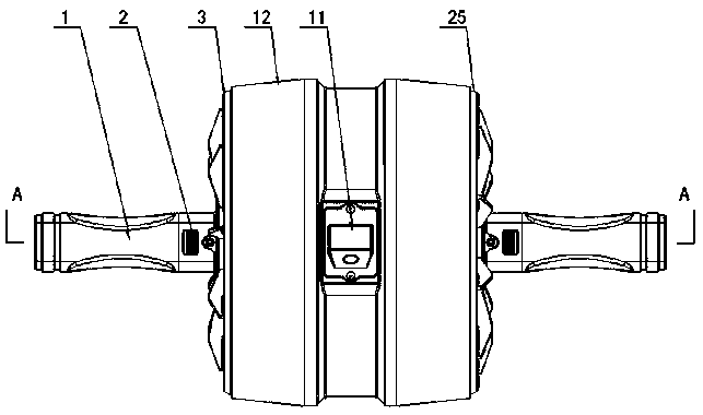 Abdominal wheel with controllable travel distance