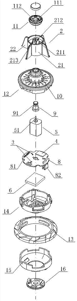 Electric top toy started through rotation