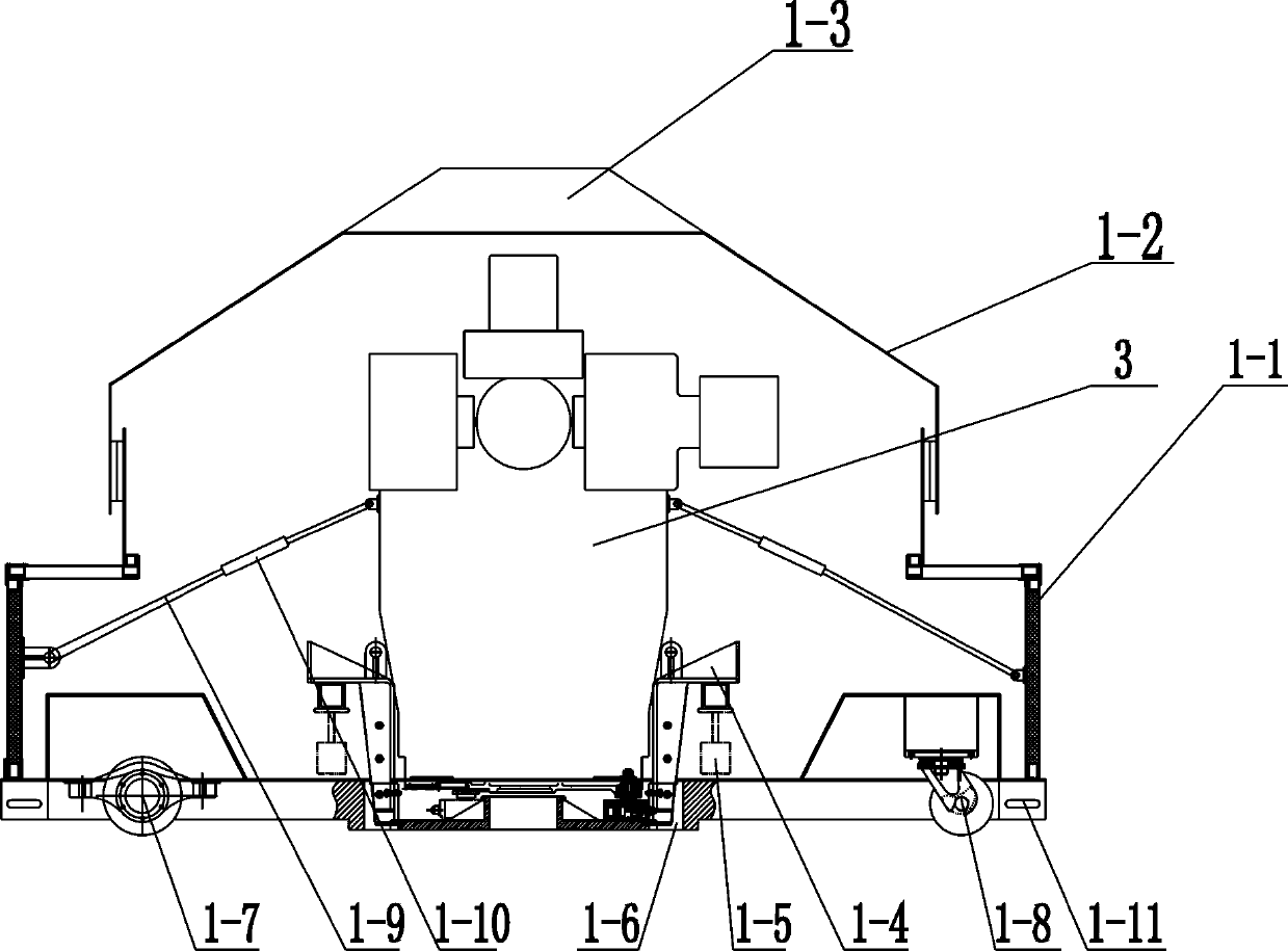 On-board theodolite cabin self boarding and alighting structure