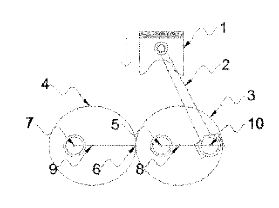 Power transmission system of crank structure