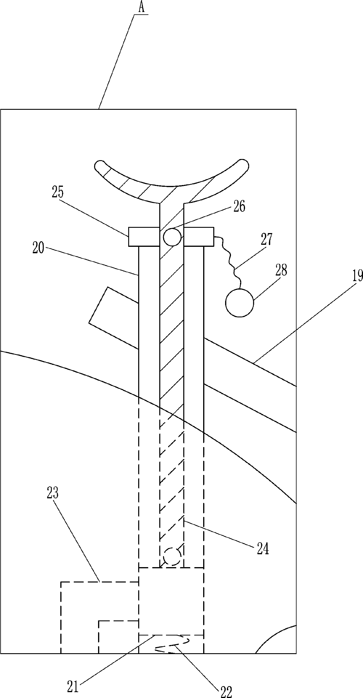 Filling machine film coiling support frame