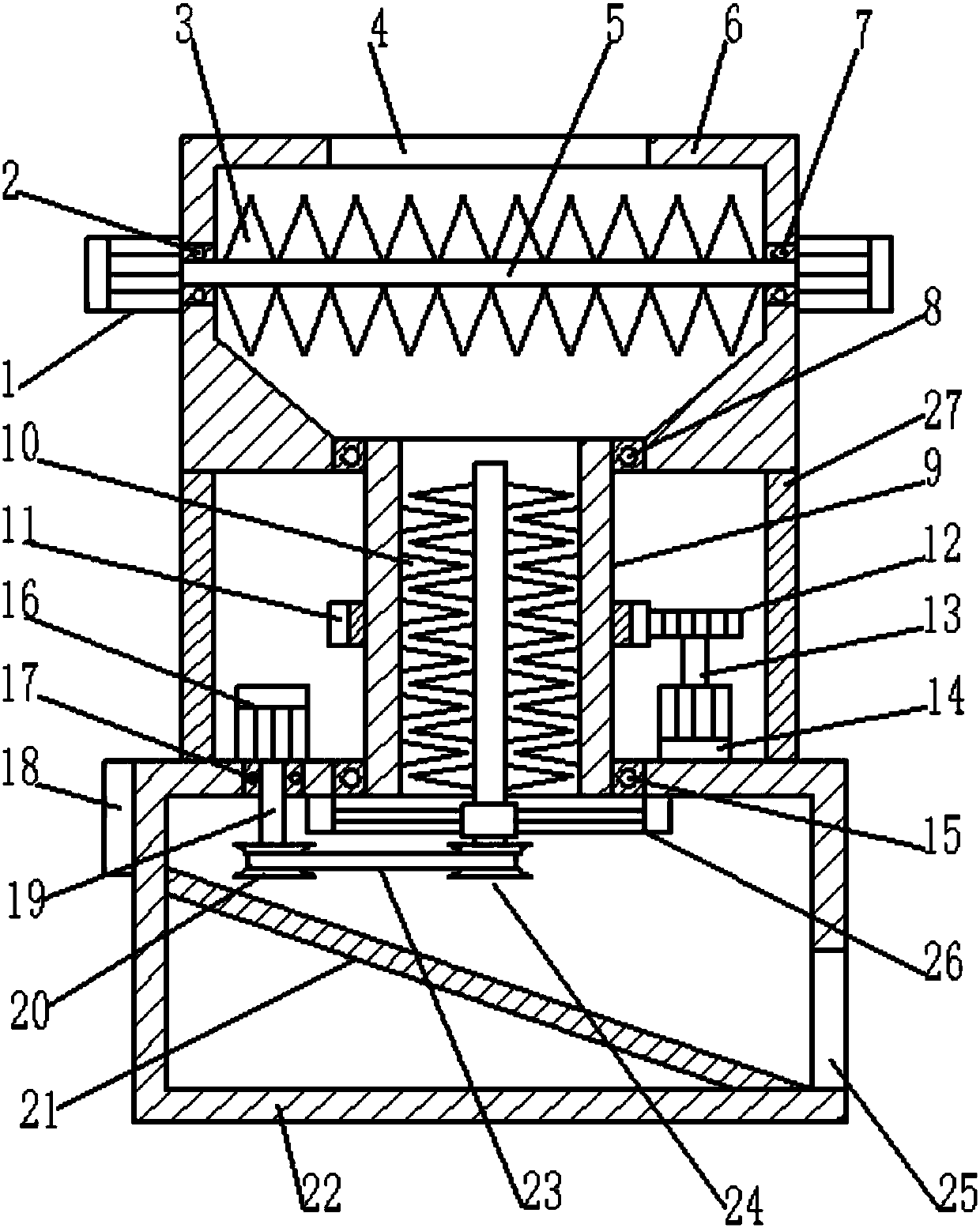 Two-stage chopping device of forage grass for animal husbandry