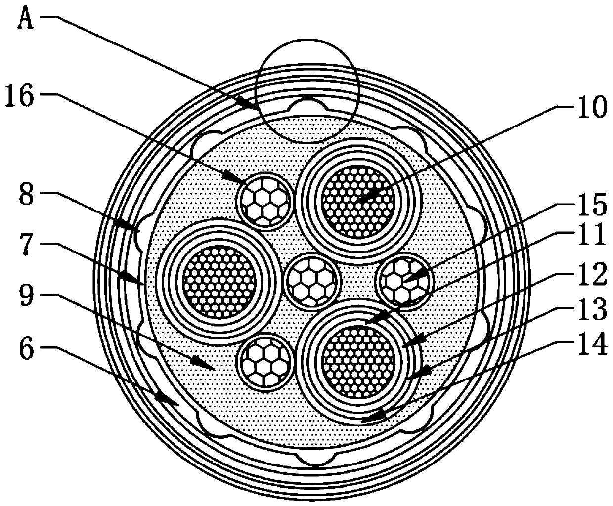 Environment-friendly and tough insect-resistant semi-conductive cable