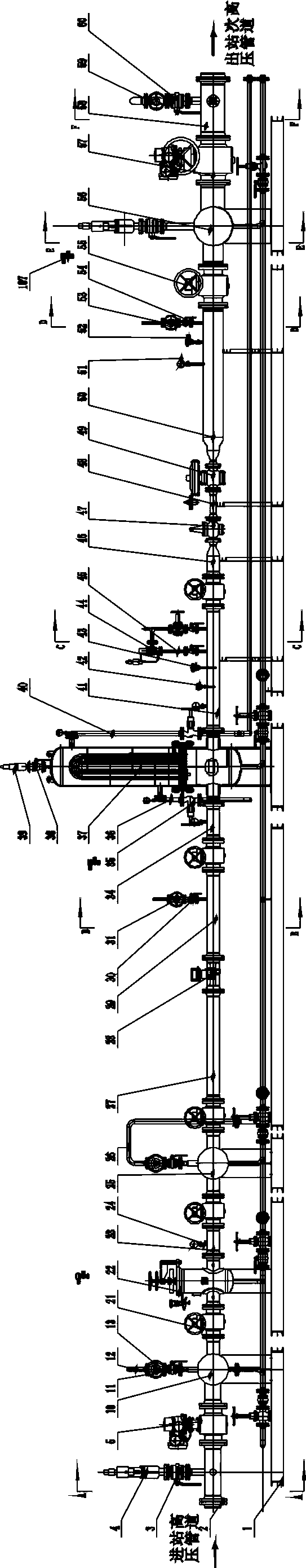 City gate station gas pressure regulating device