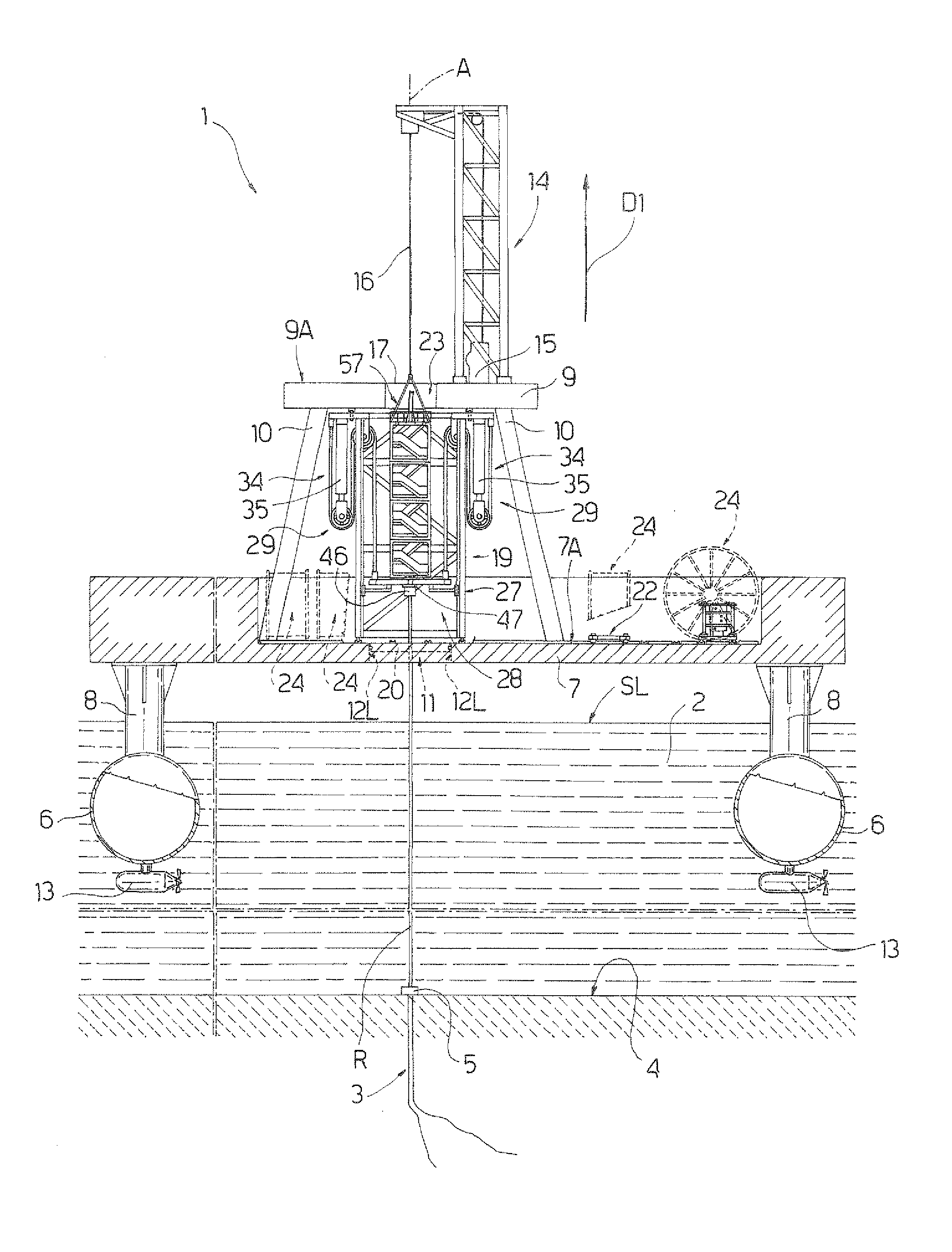 Vessel For Operating On Underwater Wells And Working Methods Of Said Vessel