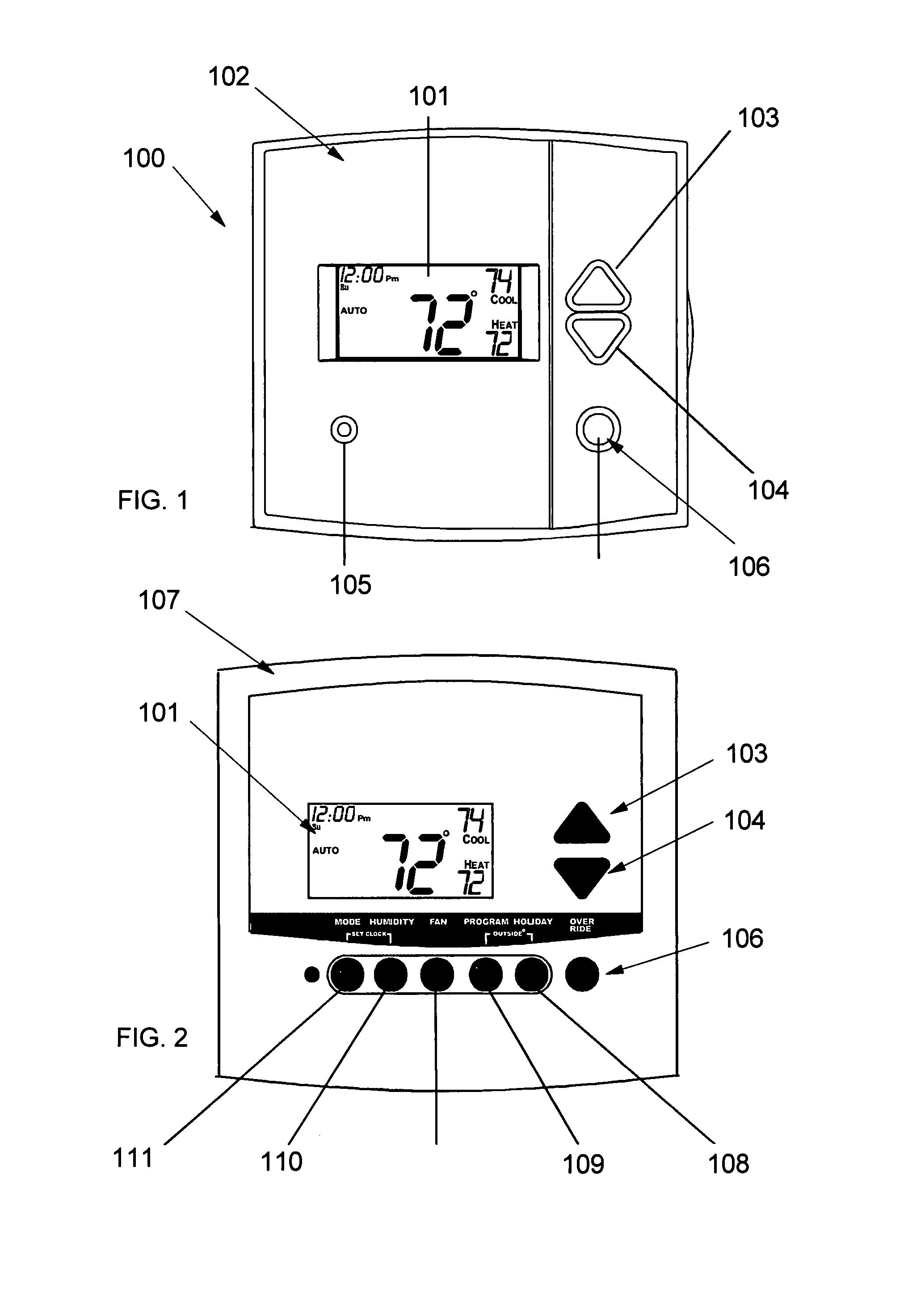 Programmable thermostat with wireless programming module lacking visible indicators