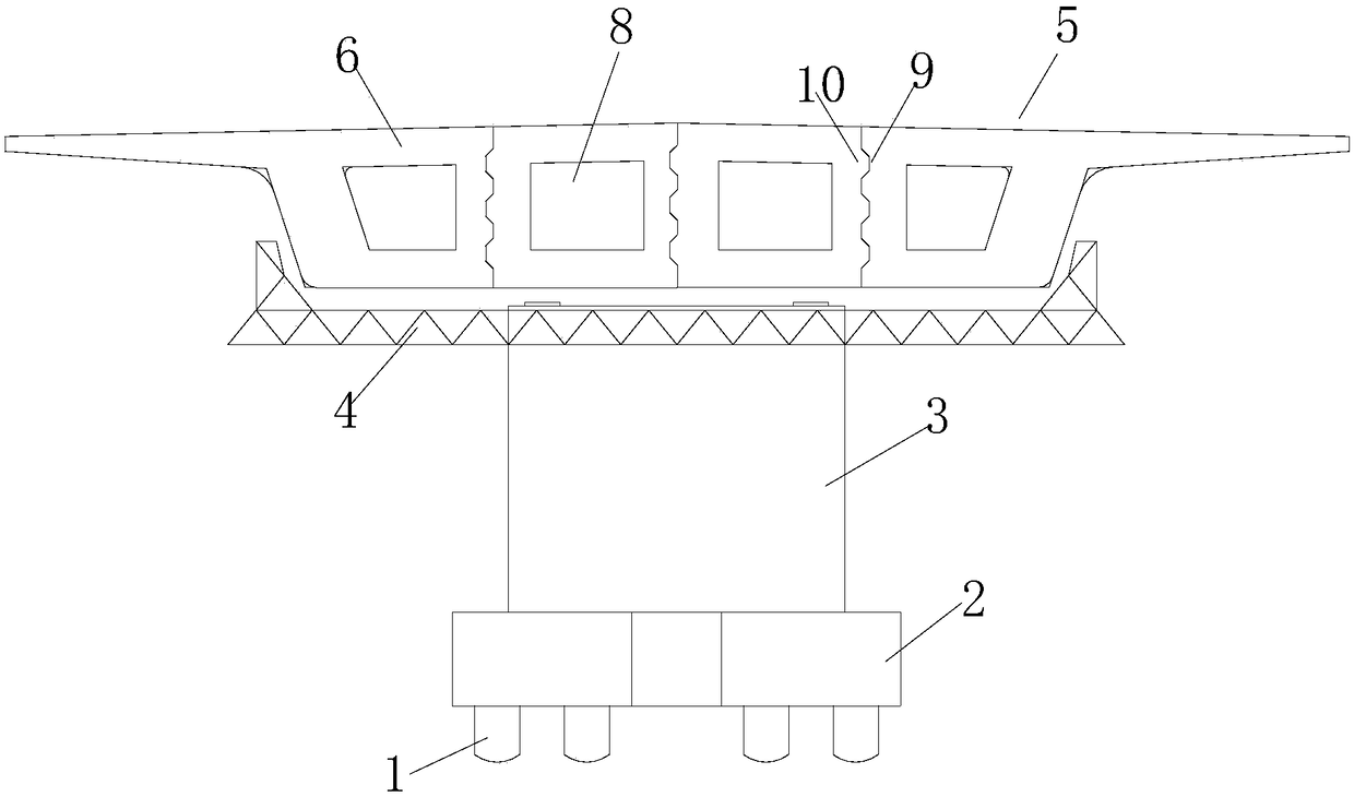 Prefabricated concrete large box girder structure connected in transverse bridge direction through dry connecting method