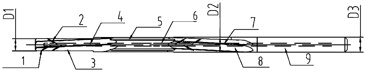 Multi-section forming reamer for processing automobile valve sleeve