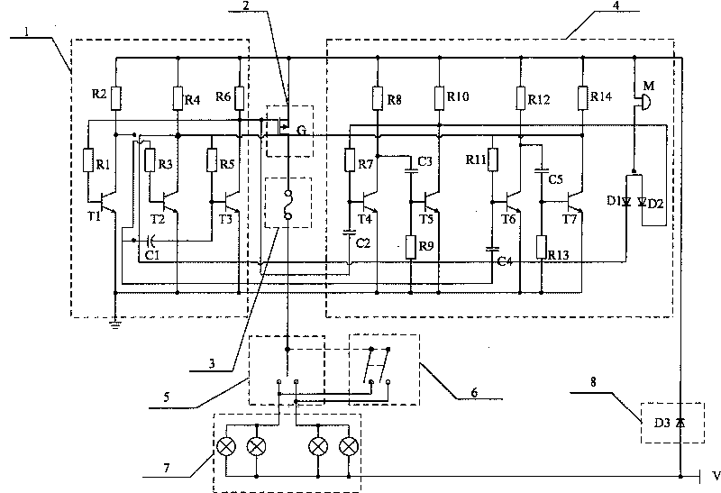 Electronic turning warning squealer-flash for automobile