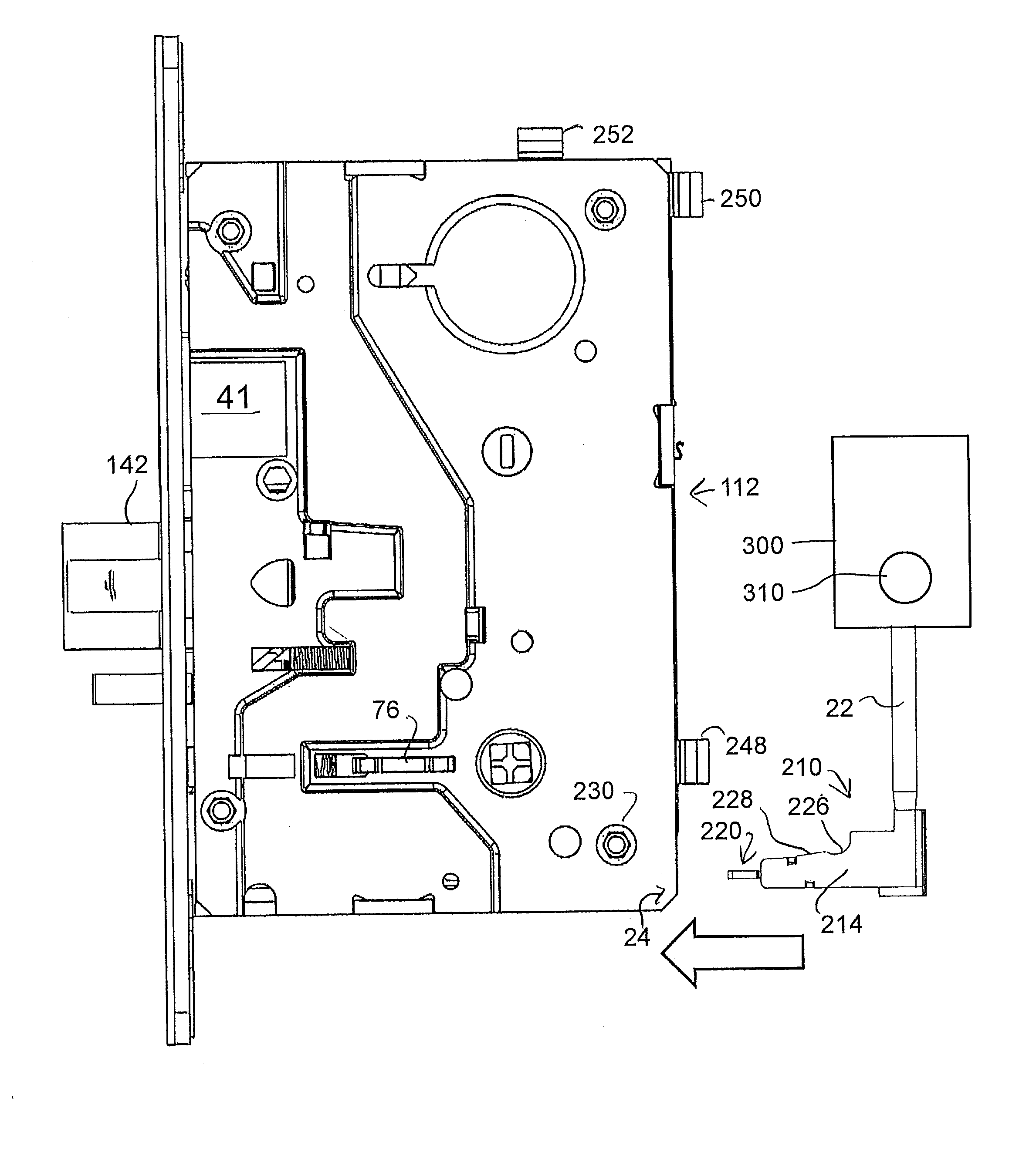 Locking device with configurable electrical connector key and internal circuit board for electronic door locks