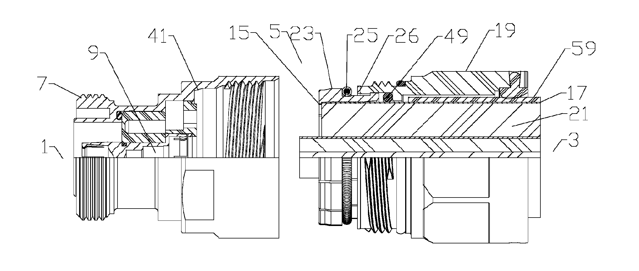 Unprepared Cable End Coaxial Connector