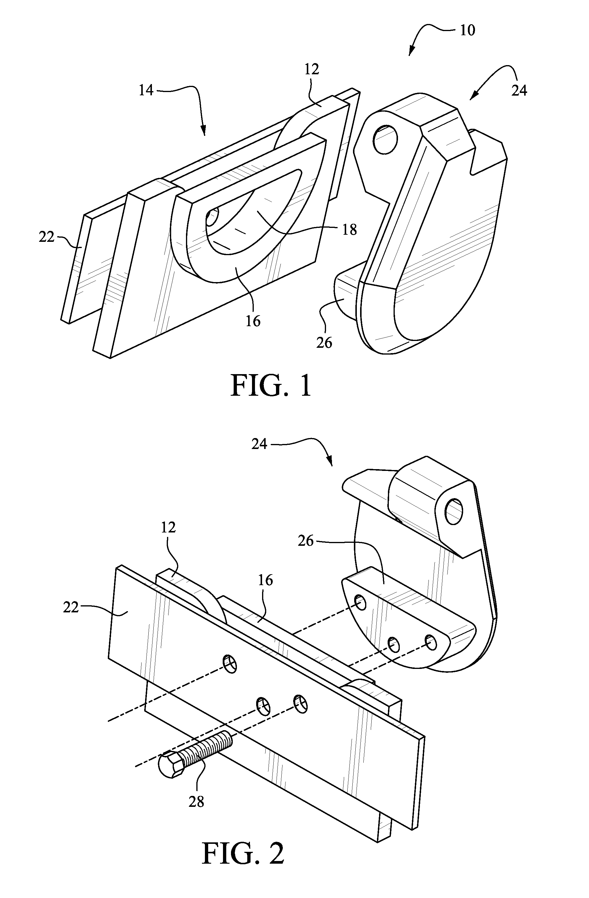 Hinge pocket for glass windshield